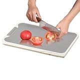 Tabla de cortar de acero inoxidable – Tabla de cortar de 37,5 x 26 x 1 cm, bandeja de acero inoxidable 304, tallar carne, verduras, frutas, pan, queso, tabla de cortar para cocinar, preparar comidas y