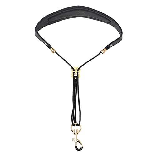 NOLITOY サックス用ネックストラップ 交換用ベルト レザー製 耐久性 サックス演奏 演奏会 練習用