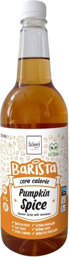 Skinny Food Co Pumpkin Spice Coffee Syrup - Zero Calorie 1L - Sugar Free Coffee Syrup Pumpkin Spice For Tea Hot Chocolate Fruit Baking Protein Drinks - Vegan-Friendly Gluten-Free & Fat-Free
