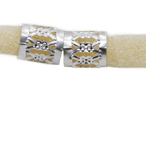 Pixnor 120 peças de anéis de joia de cabelo, joias Dreadlock de alumínio, pingentes de metal, punhos