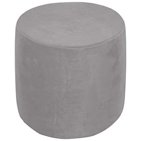 XGANGM Velvet Round Ottoman Stool Cover Stretch Pouffe Cover Round Small Storage Footstool Protector Cover Diameter 31/34/36/37cm Chair Slipcover Washable,light grey,36x44cm Cover