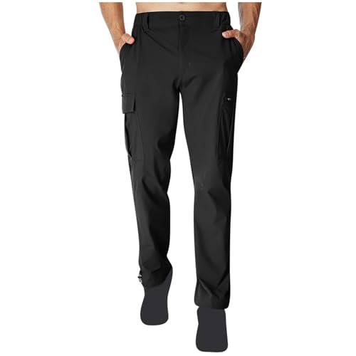 Men Cargo Pants Casual Solid Color Button Down Trouser Soft Comfy Fashion Slim Fit Lounge Quick Dry Hiking Outfits