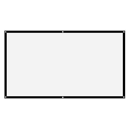 Pantalla de Proyecci¨®n 16:9,Plegable Blanca sin Arrugas Pantalla de Proyector HD Port¨¢Til Cortina Suave Pantalla de Proyecci¨®n de Cine en Casa Pel¨ªculas para Acampar Al Aire Libre (100 Pulgadas)
