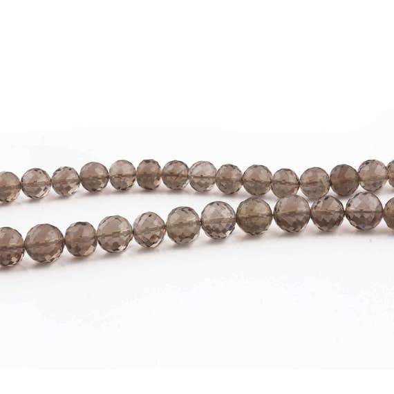 Perles boule quartz fumé facetté pour créer vos bijoux d'automne bohémiens