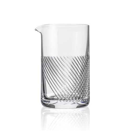 Rolf Glass Bourbon Street Mixing Glass | 600ml Cocktail Mixing Jar or Glass | Lead-Free and Diamond-Wheel Engraved | Designed and Engraved in the USA