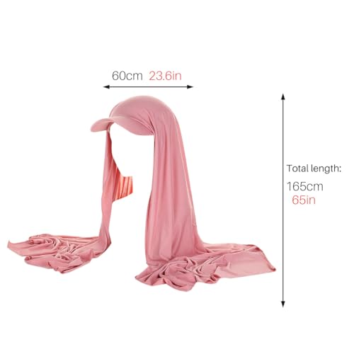 Hijab Scarfs for Women, Baseball Cap Scarf Turban Hats Muslim Beanies Bandana Hijab Headwrap Cap Long Hijabs3