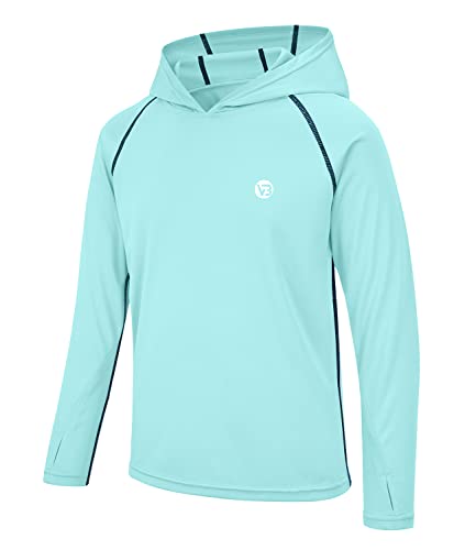 Image of Youth UPF50+ Sun Shirts Rashguard Quick Dry Long Sleeve Hoodies T-shirts for Workout Thumbholes