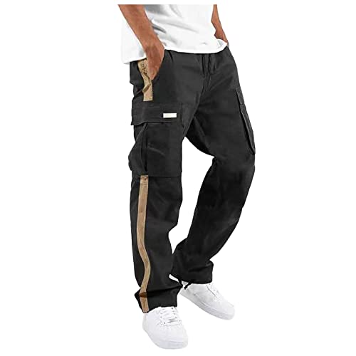 Men's Casual Baggy Cargo Pants Wide Leg Joggers Sweatpants with Pockets for Hiking Athletic Workout, M-3XL