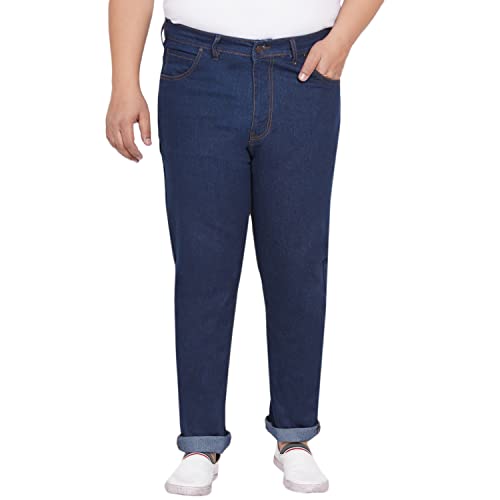 Image of JOHN PRIDE Plus Size Men's Stretchable Mid-Rise Comfort Fit Clean Look Cotton Jeans for Men