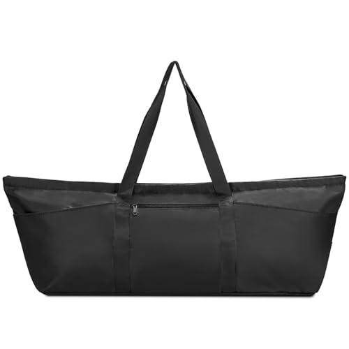 YDHSIKK Bolsa de transporte compacta de esterilla de yoga, Esterilla de yoga grande for mujer, ideal for entrenamiento físico y natación(Style1 Black)