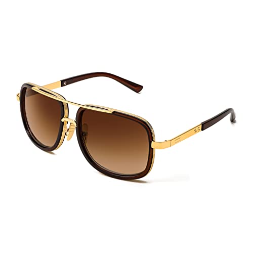 FEISEDY Retro Trendy Aviator Sunglasses Women Men Classic Vintage Square