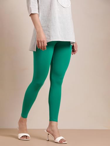 Image of TWIN BIRDS Super Stretchable Cotton Elasthane Fabric Ankle Length Leggings for Women