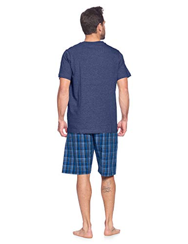 Ashford & Brooks Men’s Pajamas Shorts Set | Woven Plaid PJ Short Pants & Short Sleeve Jersey T-Shirt3