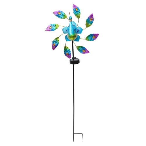 Lampe Solaire Extérieure Paon FOMIYES en Fer Étanche pour Jardin
