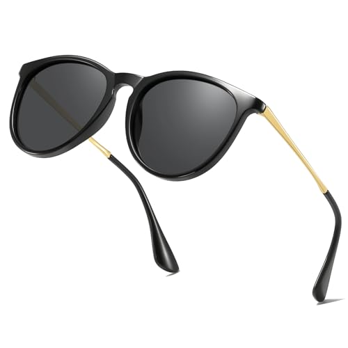 Vintage Round Polarized Sunglasses with UV400 Protection Lightweight Trendy Retro Designer Style for Women Men