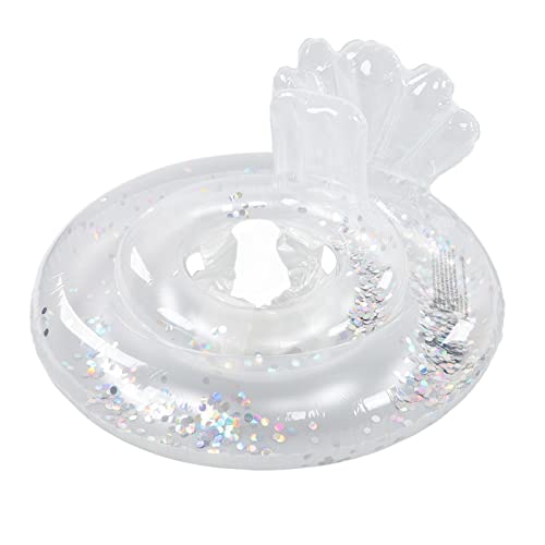 Flutuador de piscina de bebê, 1 a 4 anos, lantejoulas portátil prata anti-capotamento Flutuador de p