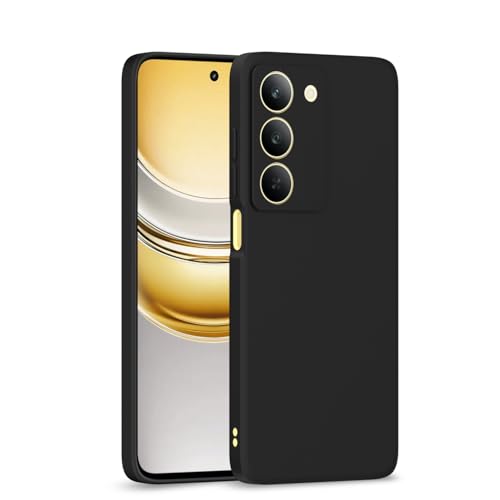 Image of Outlouders Back Cover for Realme 14x 5G | Camera Protection | Durable Soft Matte Silicone Bumper Case (Black)