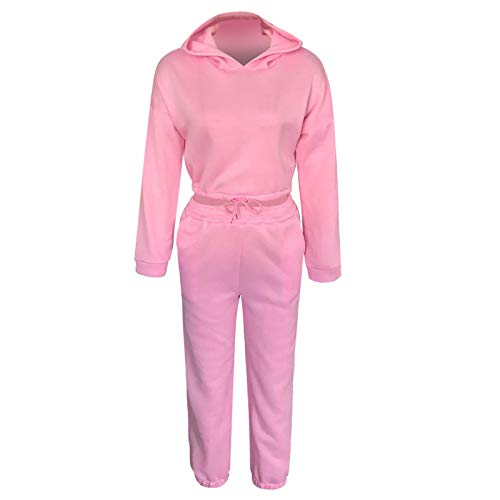 YAnGSale Solid Color Trousers Sweatershirt Sports Suit for Women Casual Hoodies Comfy Blouse and Legging Set (Pink, S)
