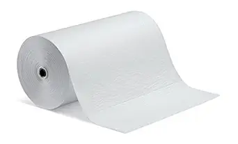 New Pig Oil-Only Absorbent Mat Roll, Absorbs Oil-Based Liquids, Repels Water, Heavyweight, 40-Gal Absorbency, 150 L x 30 W, White, MAT401