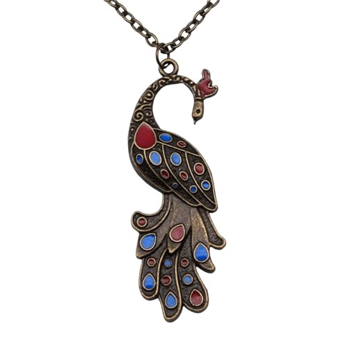 Pendentif collier ancre avec longue chaîne jaune antique pour parfaire votre style urbain