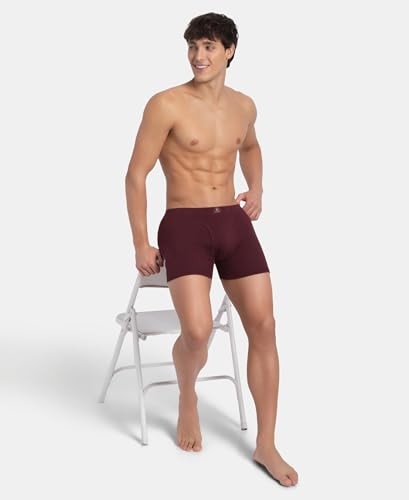 Image of Jockey 8008 Men Super Combed Cotton Rib Solid Boxer Brief with Ultrasoft and Durable Waistband (Pack of 2)