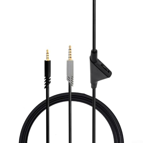 Audiokabel für Logitech A10 A30 A40 Headset mit eingebauter Stummschaltung und Lautstärkeregelung (grau)