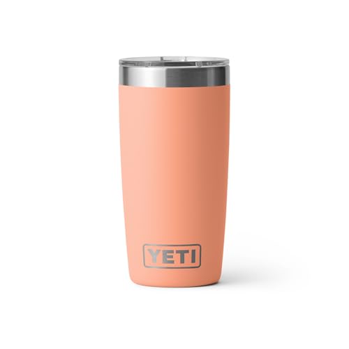 YETI Rambler 10 oz Tumbler, Stainless Steel, Vacuum Insulated with MagSlider Lid, Lowcountry Peach
