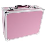 TOMETURE Pinker Werkzeugkoffer aus Aluminiumlegierung mit Großer Kapazität Multifunktionaler Tragbarer Schminkkoffer und Werkzeugorganizer für Reise und Alltag