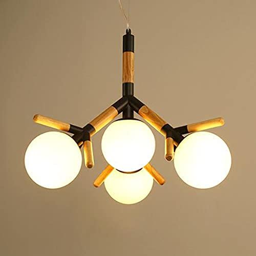 Plafonnier suspendu en bois massif design pour salon moderne