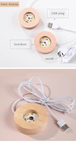 Image of 3D Dolphin Crystal Ball Night Lamp,Dolphin Crystal Ball Night Light with USB Cable Colorful LED Wooden Ball for Home Decoration Birthday Gift