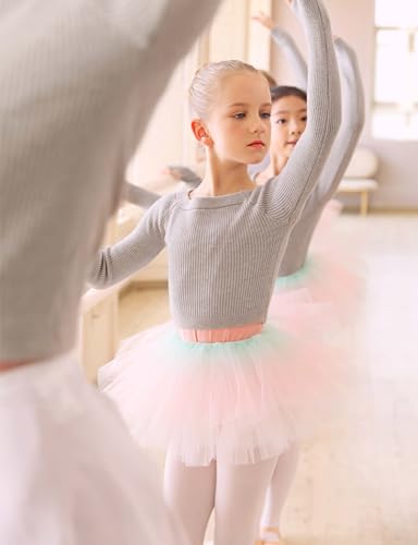 Daydance Girls Long Sleeve Dance Sweater Soft Ballet Warm Up Pullover for Leotards4