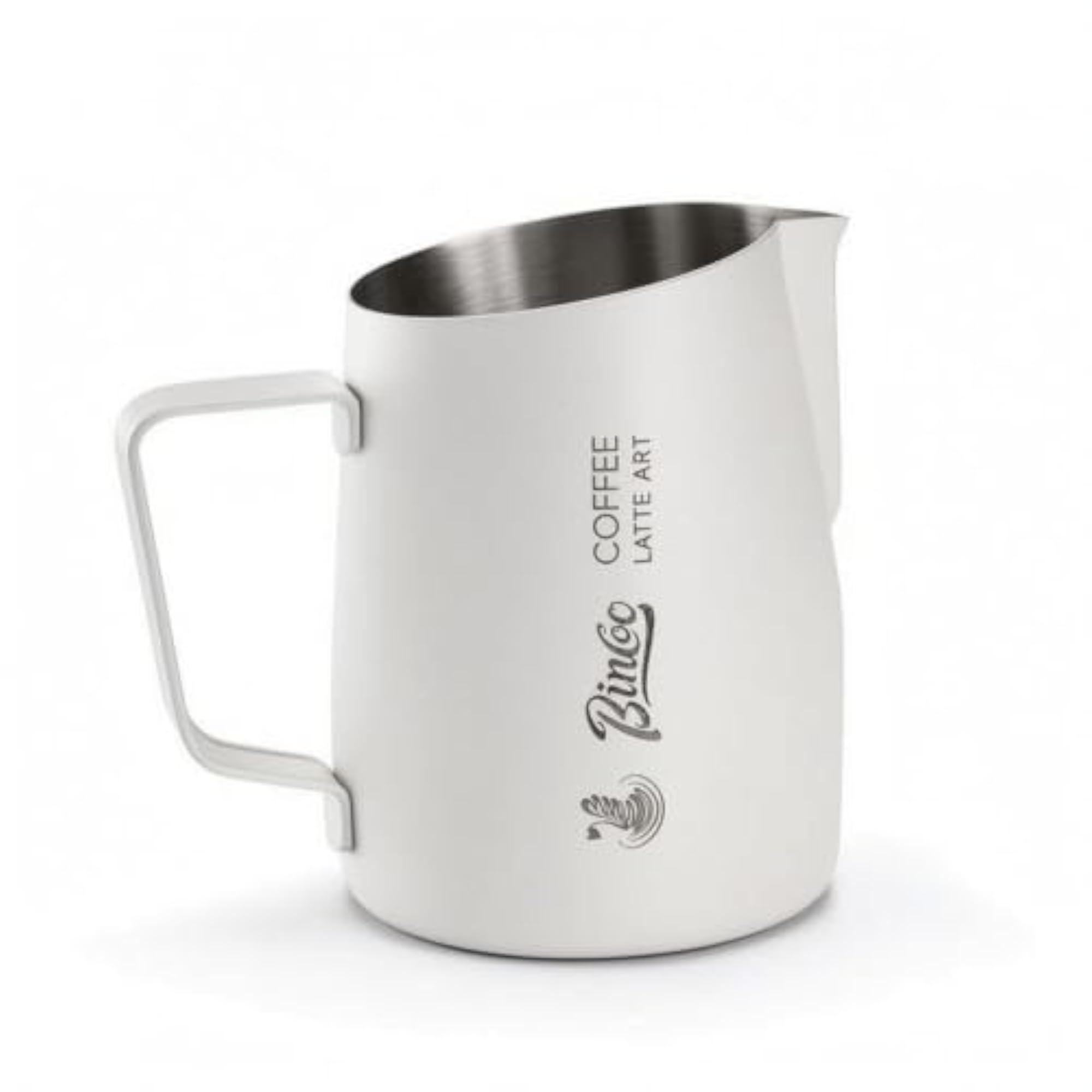 Stainless Steel Latte Art Pitcher for Professional Baristas, White