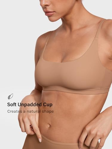 Image of INLYRIC Women's Inbarely Plus Bralettes - No Underwire Unlined Support Soft Scoop Neck Cami Seamless Bralette