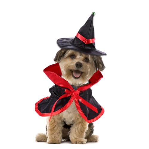 Disfraz de capa y sombrero de bruja para perros, talla M miniatura 6