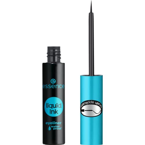 Essence liquid ink eyeliner waterproof 01, liquid eyeliner, black, intense colour, waterproof, long-lasting, precise lines, precise application, 3 ml