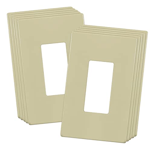 Screwless Decorator Wall Plate 1-Gang, Ivory