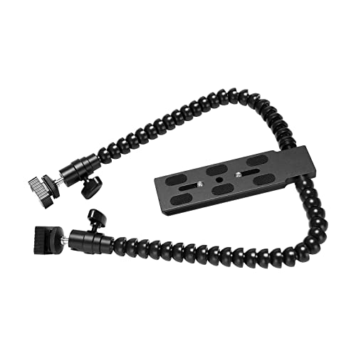 Jkjhbhged New Flexible Dual Arm Hot Shoe Flash Bracket Mount Holder for Macro Shot Camera Accessories, black, 264775
