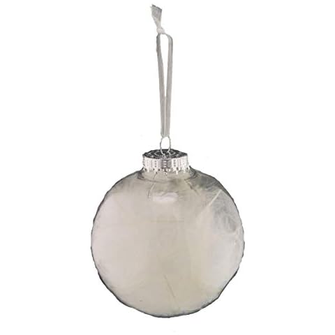 Toyland Clear Bauble with Feathers Cover