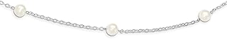 Colar de prata esterlina 925 8 mm branco pérola cultivada em água doce 5 cm extensão corrente pingente de contas estação joias finas para mulheres presentes para ela, Pérola, Pérola