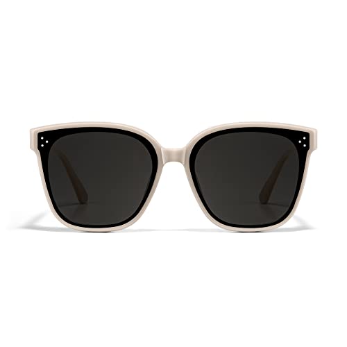 isheep Classic Square Oversized Designer Trendy Sunglasses for Women & Men,HD Nylon Lens, UV Protection SIS-05-WH (White)2