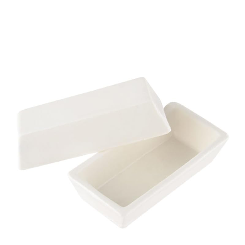 5Pcs Lab Ceramic Crucibles - High-Temperature Sample Holders for Tube Muffle Furnaces(Square 60x30mm)