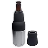 BEKUL Bottle and Can Thermos | Vacuum Insulated Double Walled Stainless Steel Coozie | 3-in-1 Beer/Soda Bottle and Can Cooler with Beer Opener | Beer Bottle Hider
