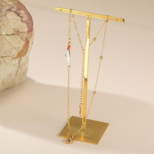 Amaxer Israel Palestine Map Earrings Bracelet Epoxy Resin Enamel Map Pendant Adjustable Bracelet Dangle Drop Earrings Jewelry Gifts for Women Lady4