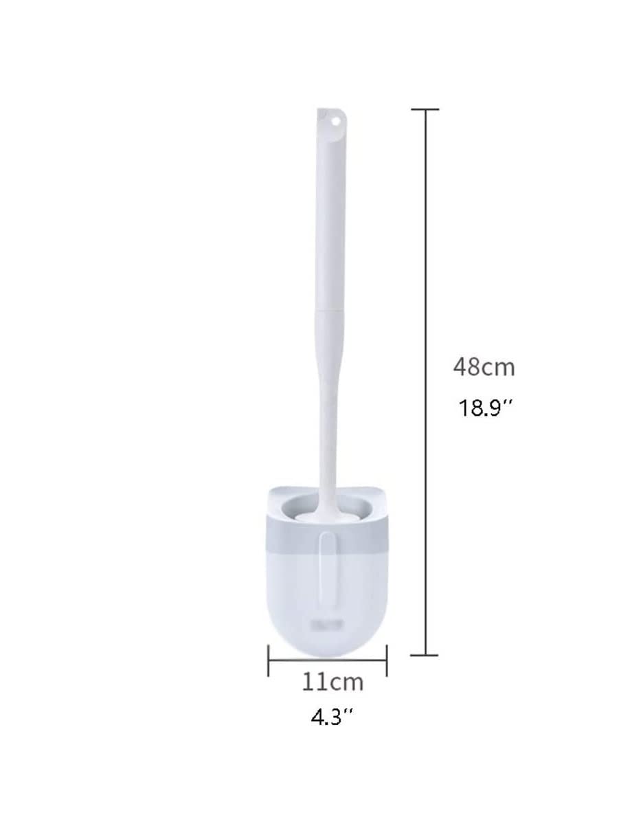Juego de escobilla de inodoro para montaje en pared, sin taladro, herramienta de limpieza de baño con soporte, kit de cepillo de limpieza de inodoro gris para una fácil higiene y diseño de ahorro de