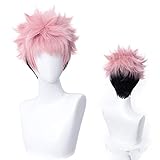 Amback Pink mix Black Cosplay Wig + Wig Cap, Probeauty Heat Resistant Costume Anime Wigs for Halloween