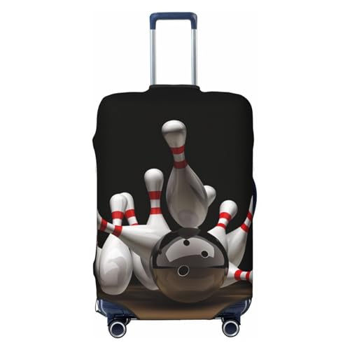 3d Bowling Ball Travel Luggage Cover Suitcase Protector Bag, Fits 18-32 Inch Luggage, Double-Sided Printed Baggage Covers For Kid And Adult,Small