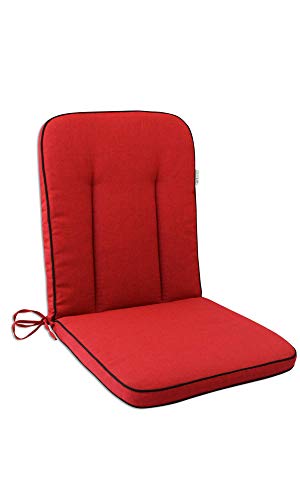 OUTLIV. Polsterauflage für MBM Romeo Gartenstuhl Niederlehnerauflage, uv-beständig und schnelltrocknend, 40x90 cm Sitz- Rückenkissen in Rot