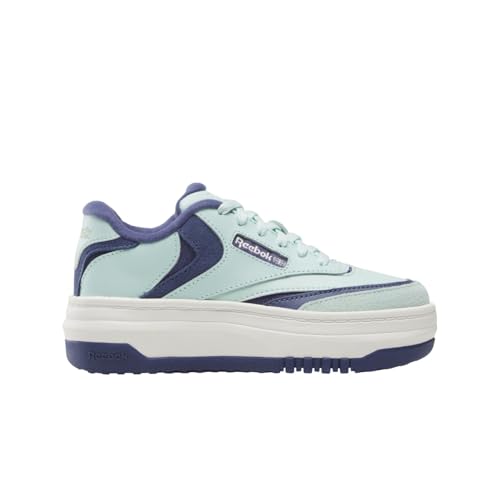 Image of Reebok Kid's Club C Extra Sneaker, Glitch Aqua /Twilight Purple /Chalk, Little Kid 11.5