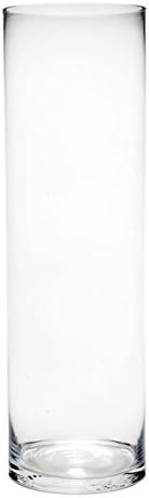 25cm x 12cm Classic Clear Glass Cylinder Vases, Handmade Good Value Wholesale Flower Vases