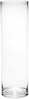 25cm x 12cm Classic Clear Glass Cylinder Vases, Handmade Good Value Wholesale Flower Vases